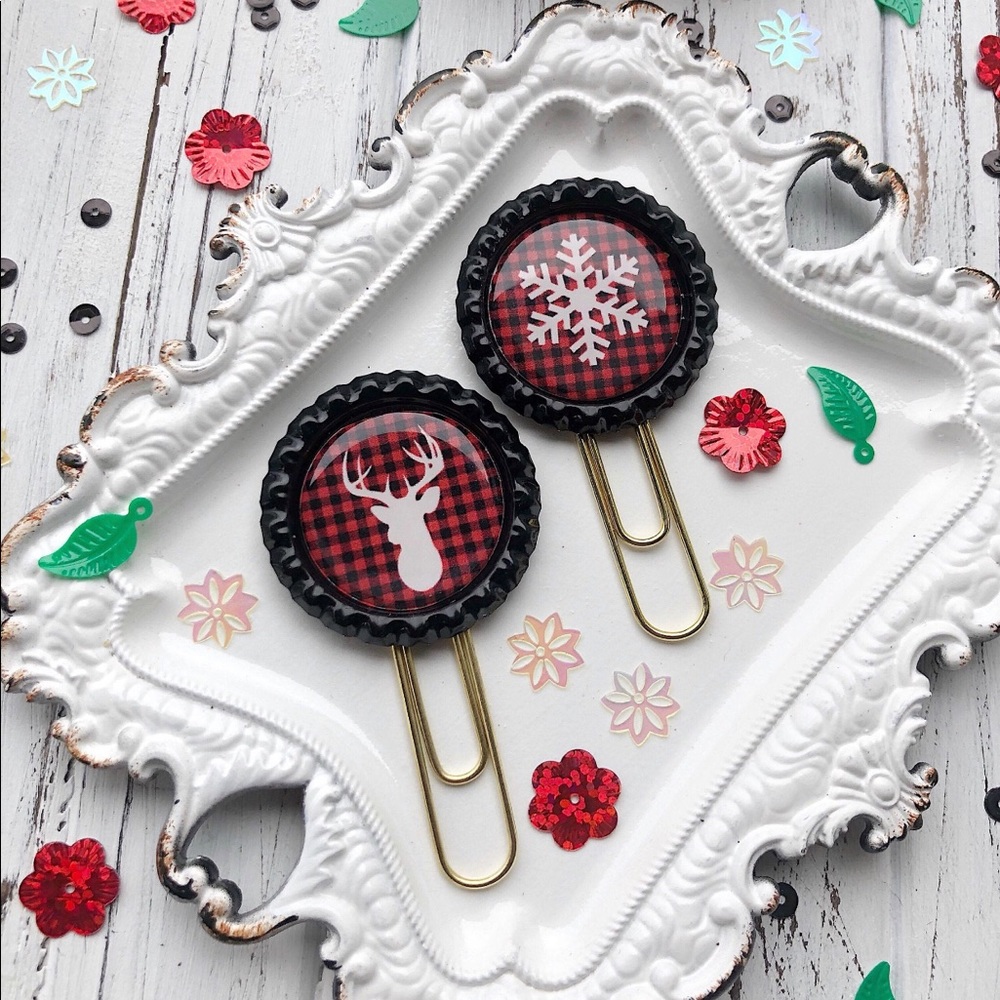 Paper Clip Set•Christmas•Buffalo Plaid•Planner